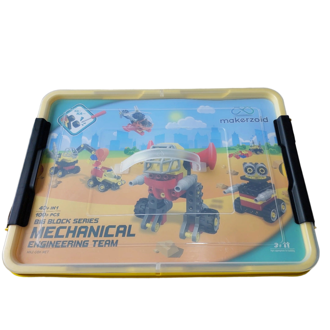 Makerzoid, This set will have your child scrambling to assemble various vehicles like construction trucks, airplanes, and robots. Each block utilizes high-quality, durable, and odorless ABS raw materials! This toy will help to promote construction play, aiding in the development of building skills while encouraging creativity and imagination in your children!