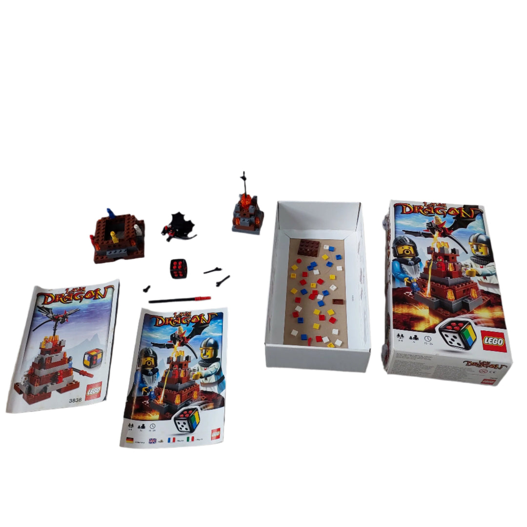 Lego, Prove you are the bravest knight of all by being the first one to summon the dragon from the top of the volcano. Avoid the lava and block your opponents as you climb to victory. With the LEGO Dice no two games of Lava Dragon are ever the same. For 2 to 4 players.