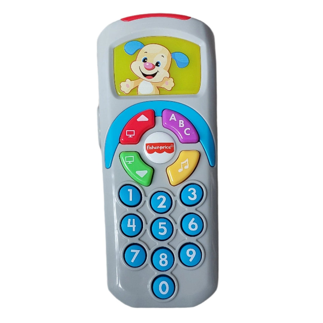 Fisher Price, Fisher Price Laugh and Learn puppy Remote, Loaded with buttons, songs & learning fun, this interactive Laugh & Learn toy remote control will really “click” with baby. For starters, it looks like a TV remote to make the pretend play more real. And when little ones press the buttons, the screen lights up and they’re rewarded with songs & phrases that teach numbers, ABCs, opposites, colors and more. What a great way to give fine motor skills a push in the right direction!