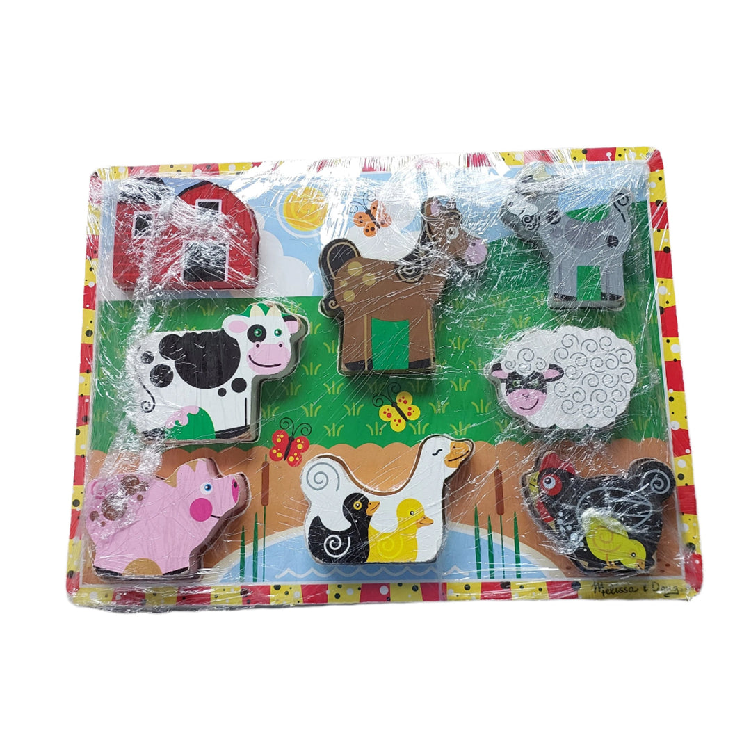  Full colour pictures lie beneath each piece to guide your child while these wooden puzzle pieces even stand on their own for additional pretend play! Help your child develop hand-eye coordination, fine motor