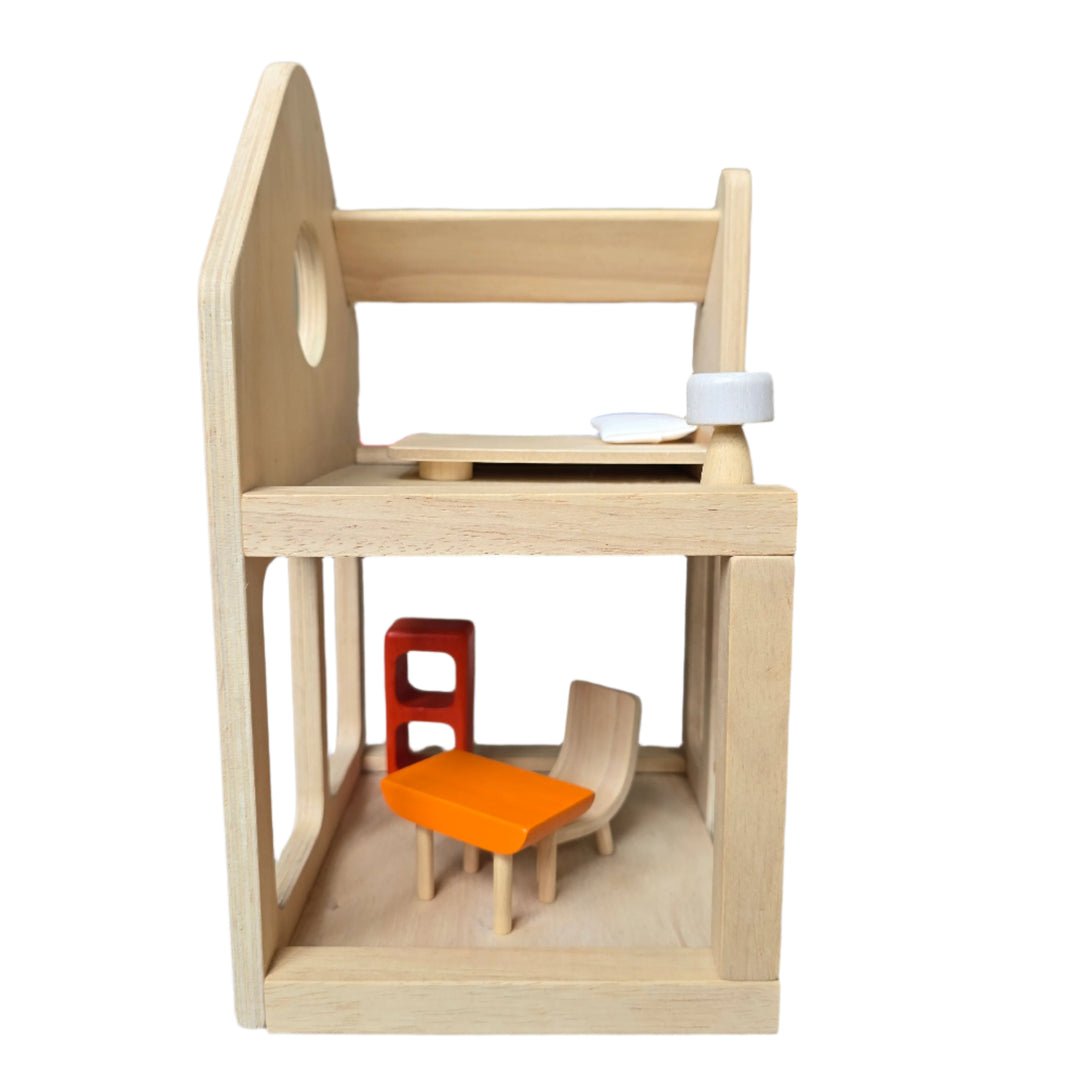 Plan Toys, Modular 3 Block Wooden House, This wooden house is made up of three modular sections, so it can be adapted to suit any story. It also includes modern-inspired furniture.