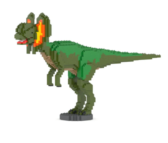 Jekca, Dilophosaurus 01S-M01, JEKCA's patented Brick-through Technology for realistic brick sculptures.
A brand that targets all Kidult brick lovers. 
You can assemble these artistic building blocks sculptures with our kits. 
These blocks are like real sculptures and will not collapse or break apart. 
No glue is needed and the procedures are reversible and straightforward. 
A detailed step by step manual is included in package.