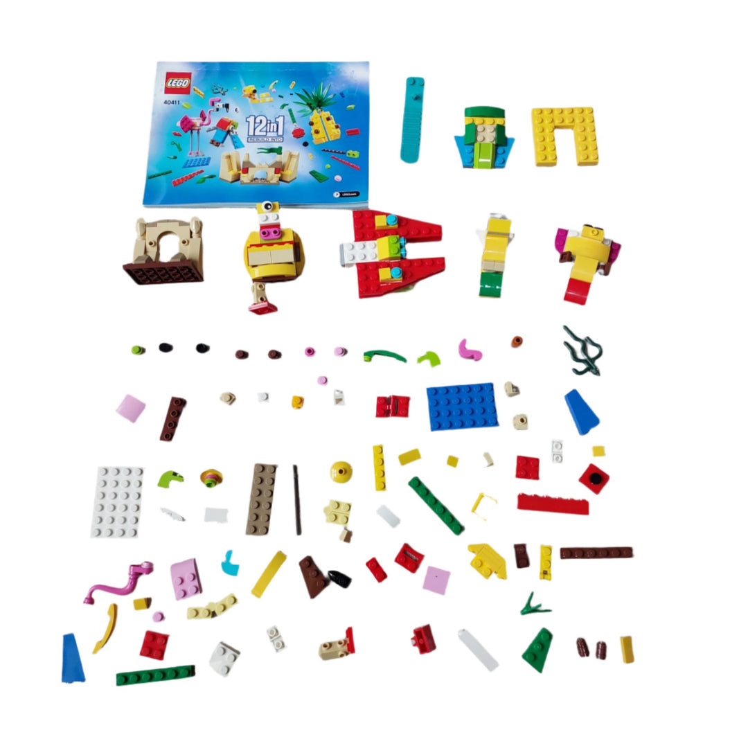 Lego, Lego 12 In 1 Rebuild Into 40411, LEGO® fans will love getting creative with this cool and fun accessories playset featuring an array of mini buildable models including an ice cream, sandcastle and parrot.