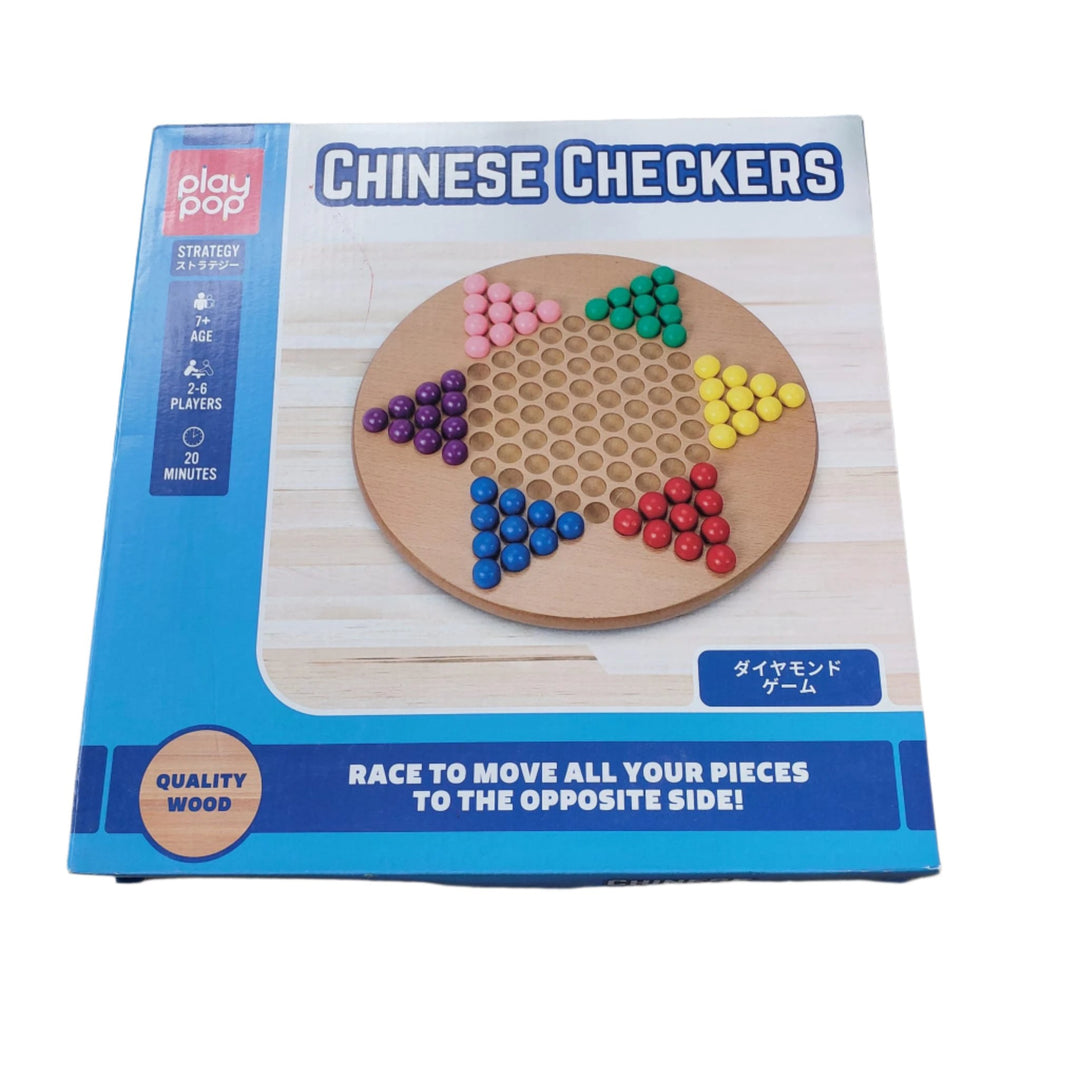 Playpop, Chinese Checkers, This classic game of strategy sees players race across the star-shaped board in an attempt to be the first to move all of their pieces to the opposite corner. Players can move in a single step or jump over other players to move even further and faster.