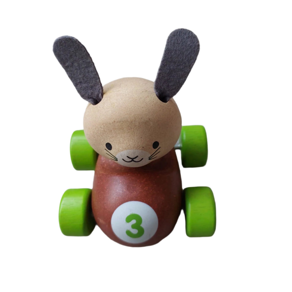 The bunny racer has a great curvy design which is easy for children to hold and push. Made from sustainable rubber wood and coated with a non-toxic finish,