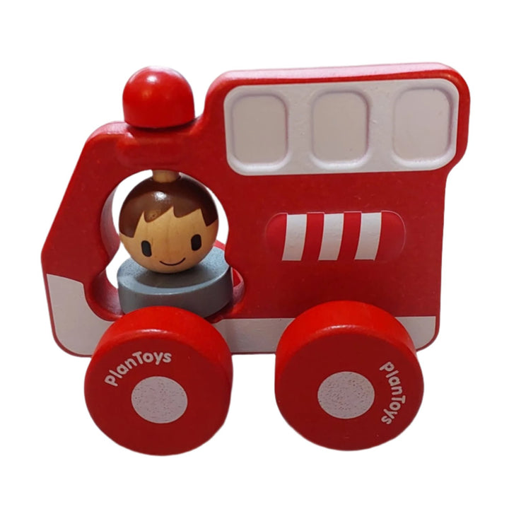 Plan Toys, Fire Truck, This little car has been designed to make it easy for small baby hands to push and play with.