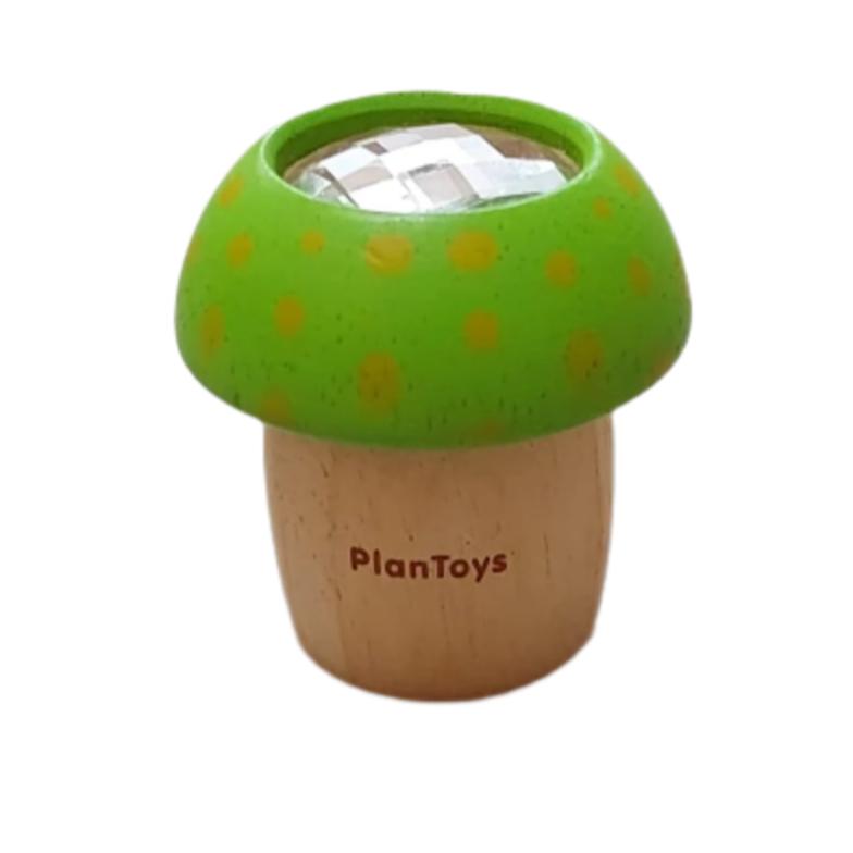 Plan Toys, Mushrooom Kaleidoscope, Add a blast of colours to your surroundings and watch as the world around you erupt into rainbows like never before!