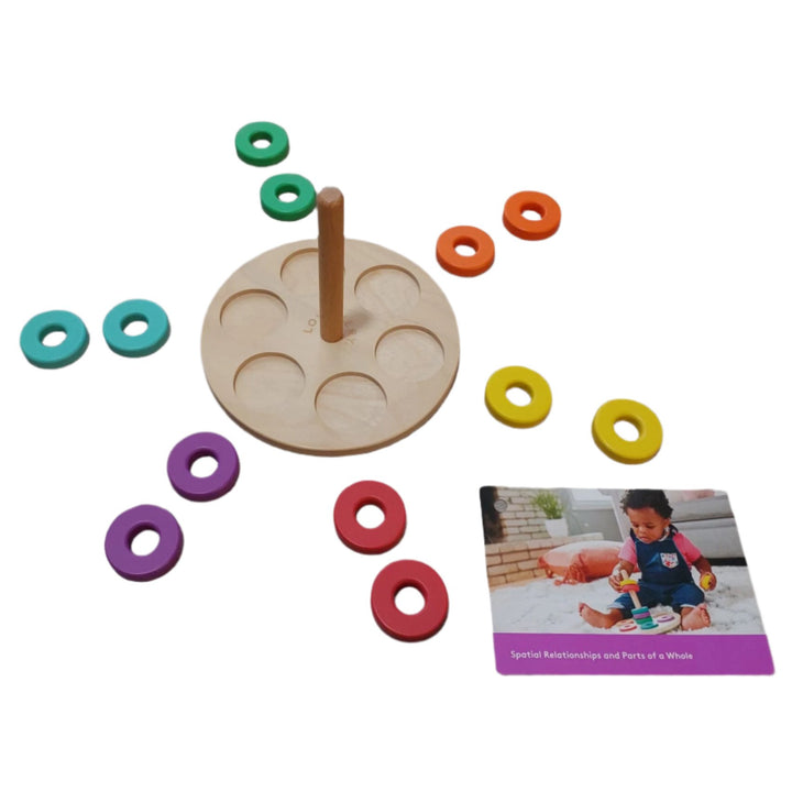 Lovevery, Flexible Ring Stacker (The Babbler Play Kit - Months 13, 14, 15), Stack, unstack, push, and watch the rings roll while learning about spatial relationships and depth perception.