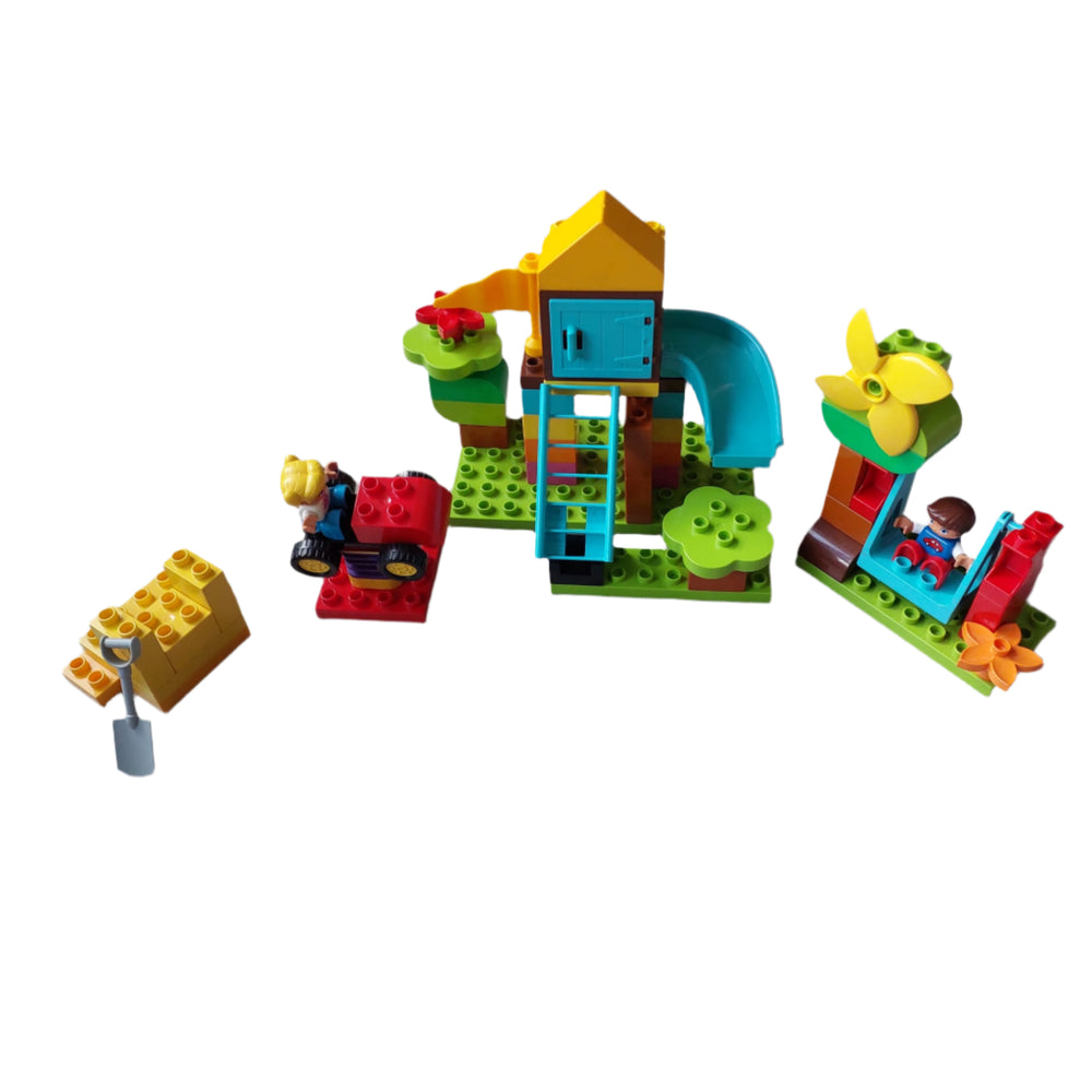 Lego, Large Playground (10864), Fire your toddler’s imagination with this exciting LEGO DUPLO Large Playground Brick Box, designed to make an adventure playground full of fun features. This brightly coloured set of big bricks includes a spinning windmill, a working swing, 2 slides, a bouncy car ride on a spring and 2 DUPLO figures, so young children can build and rebuild a different playground every time.