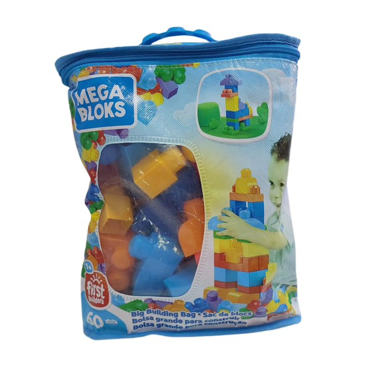 Mega Bloks, Big Building Bag (60 pcs), Endless creativity with 60 award-winning building blocks! Build, stack, and explore endless construction possibilities with this award-winning set of 60 building blocks in classic colors! Now your little one can build anything they imagine when they use the blocks and special shapes to create tall towers, crazy castles, funny animals, or whatever else they dream up! Perfect for little hands, these big blocks fit together and come apart easily, helping your child to dev