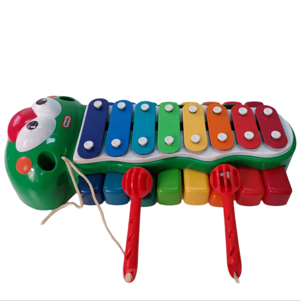 Little Tikes, Bug Tunes Caterpillar Piano and Xylophone, Cute caterpillar styling with antenna that are really xylophone strikers.