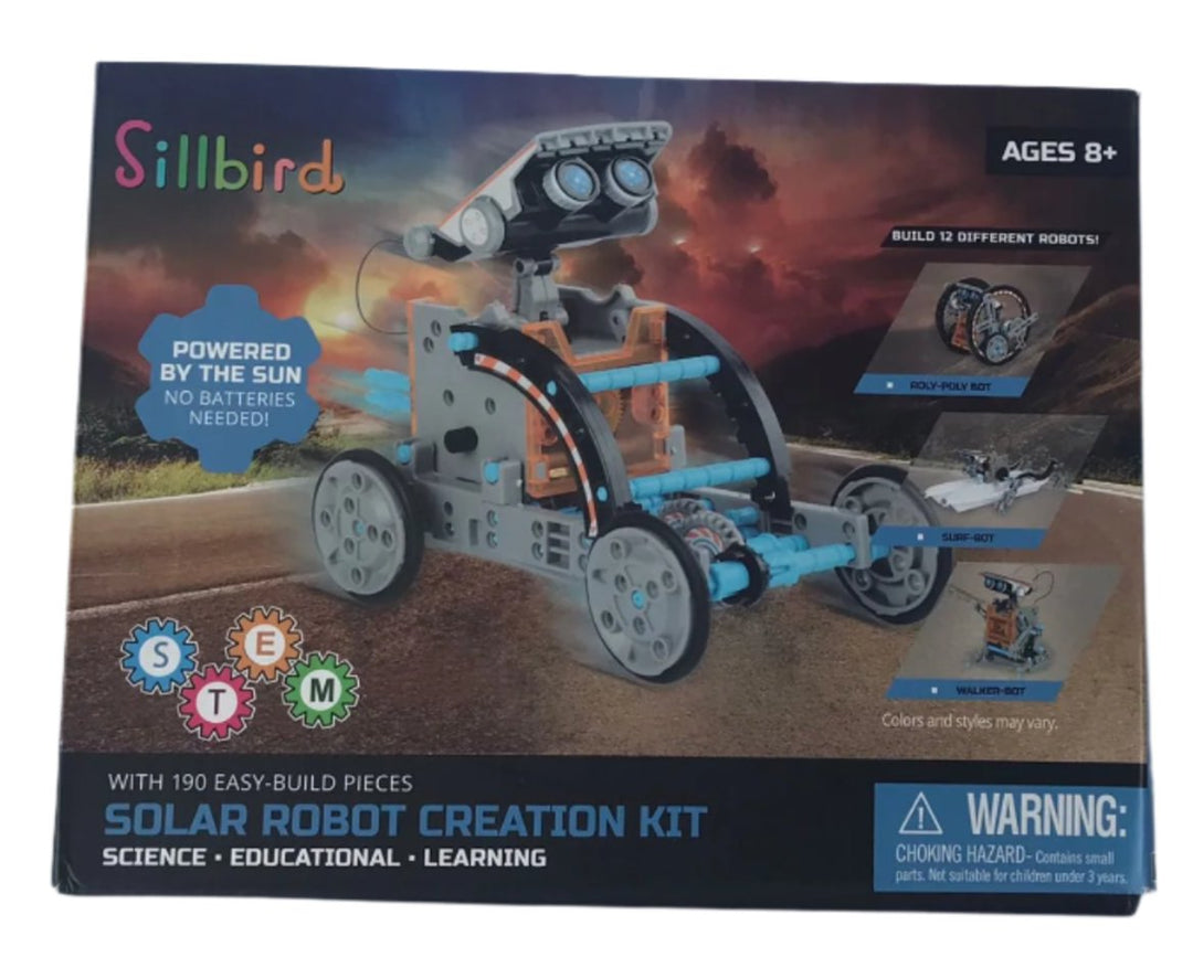 Sillbird STEM 12-in-1 Education Solar Robot Toys -190 Pieces DIY Building Science Experiment Kit for Kids Aged 8-10 and Older,Solar Powered by The Sun, Sillibird, Improve your child's imagination and creativity by challenging them to build their own robots with 190 easy-build pieces parts & accessories. We include guide for 12 robot designs in details from level 1 to level 2, easy to build as guide step by step. 