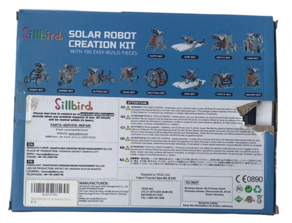 Sillbird STEM 12-in-1 Education Solar Robot Toys -190 Pieces DIY Building Science Experiment Kit for Kids Aged 8-10 and Older,Solar Powered by The Sun, Sillibird, Improve your child's imagination and creativity by challenging them to build their own robots with 190 easy-build pieces parts & accessories. We include guide for 12 robot designs in details from level 1 to level 2, easy to build as guide step by step. 