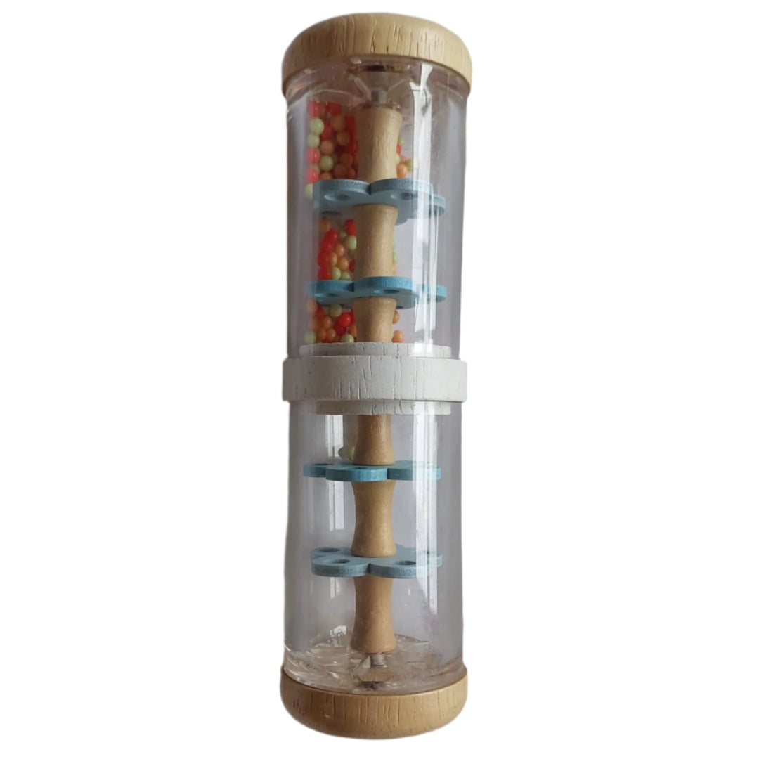 Djeco, Baby Raini Rain Stick, Sensory & Language Development, Djeco Baby Raini Rain Stick re-create the sound of rain with this fun, beautifully decorated rain shaker rattle. Turn the rain shaker and watch the colourful balls cascade their way down or shake out rhythms and use like a maraca.