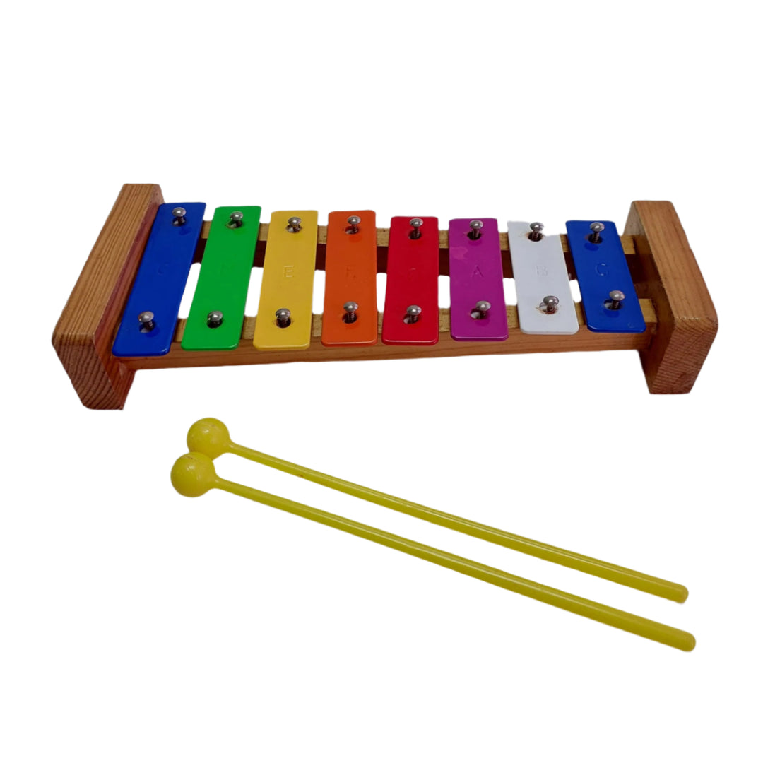 Ennbom, Xylophone 8 Notes Chromatic Glockenspiel Xylophone Music Instrument, The 8 note glockenspiel can cultivate players' music cells, exercise coordination for hands to eyes, and promote development of left and right brain.