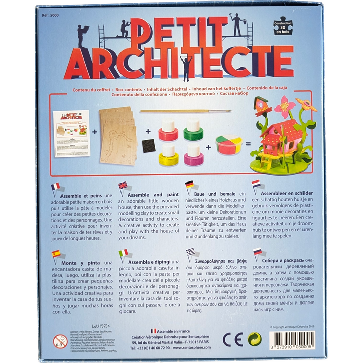 Sentosphere, Petit Architecte, Creative & Imaginative Play, Initiate yourself to interior design and create your own living room!

With this kit, initiate yourself into interior design!

After having assembled and painted your miniature furniture, you can add small cushions, blankets, candle holders, or even books made out of Patarev clay!

The box can then be used as a dollhouse to set up your tiny living room and play for long hours!