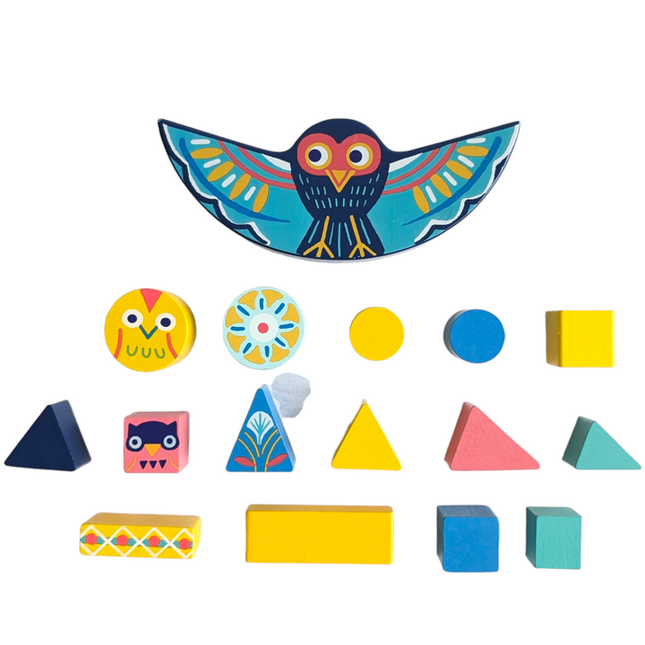 Djeco, ZE BalanceO Blocks, Cognitive & Motor Skills Development, Djeco Ze Balanceo Blocks is a wonderful wooden rocking owl stacking game. It offers a great way for your child to improve their agility, eye to hand coordination and construction skills. Keep building the blocks securely and balance them well to prevent tumbling down. This will be the perfect gift for children.