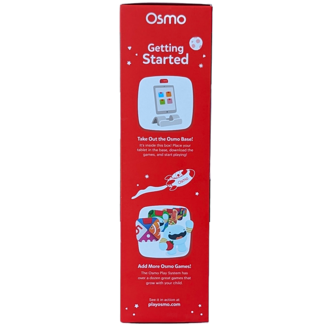 Osmo, Little Genius Starter Kit, Sensory & Language Development, Transform your tablet into an early learning tool! Designed for early-learners, ages 3-5, the games in Osmo Little Genius Starter Kit take preschoolers on a hands-on adventure through the fundamentals of learning. Osmo technology “sees" how kids move real-world tangible pieces in front of the screen and responds with on-screen encouragement, guidance, and giggles. In the end, they'll spark their imaginations and learn critical skills