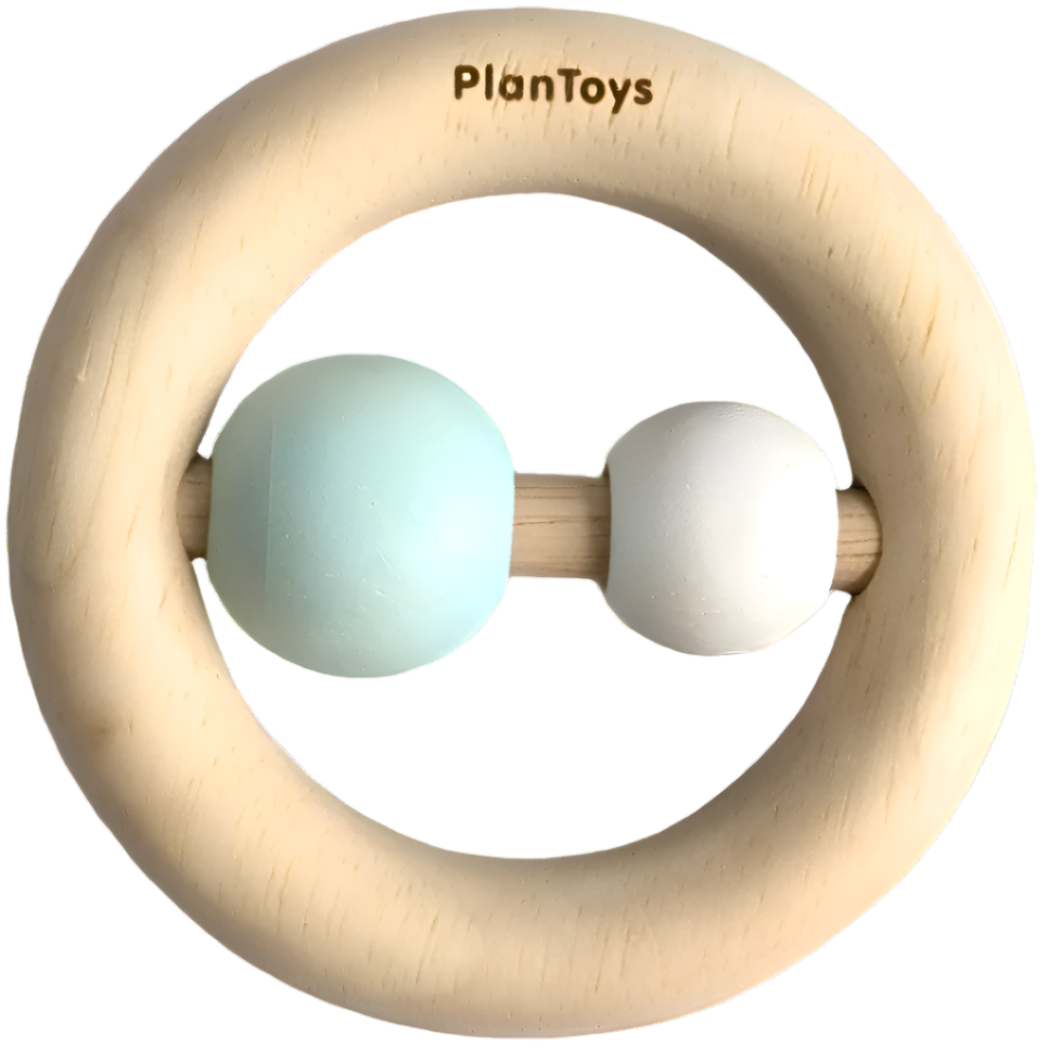 PlanToys, Ring Rattle, Sensory & Language Development , This rattle helps babies explore sounds and improve their fine motor abilities. It is simple to hold and shake.