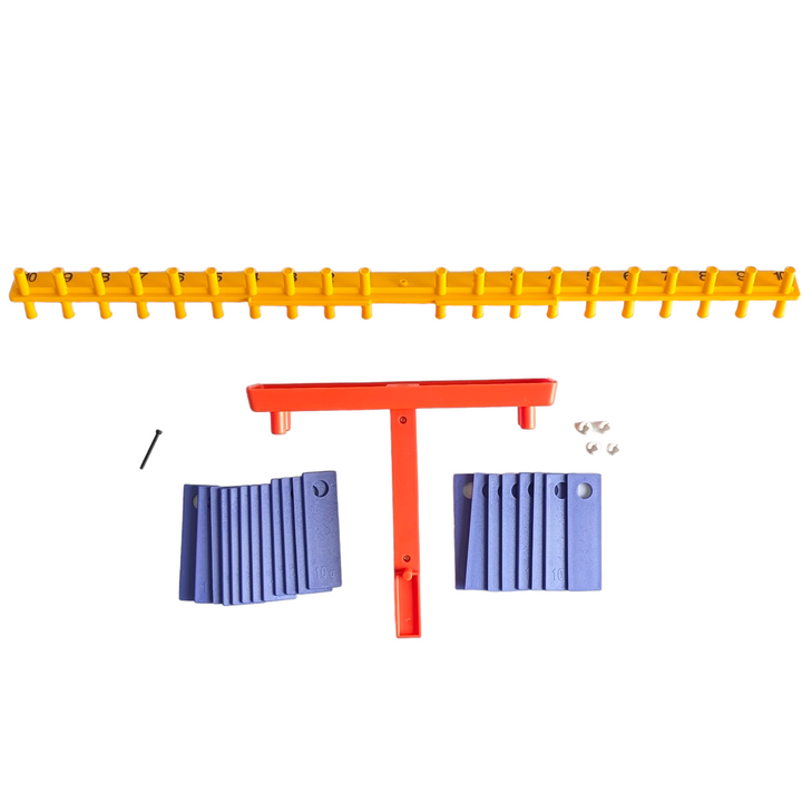 Miniland, Math Balance Activity Pack, STEM & Critical Thinking , These support the logic and development of fundamental mathematical operations. each having ten hangers, numbered arms, and twenty weights. functions through balance when there is a relationship of equal weight between the two arms, allowing practice to completely grasp the concepts of equation and computation. 95 cm in size is available