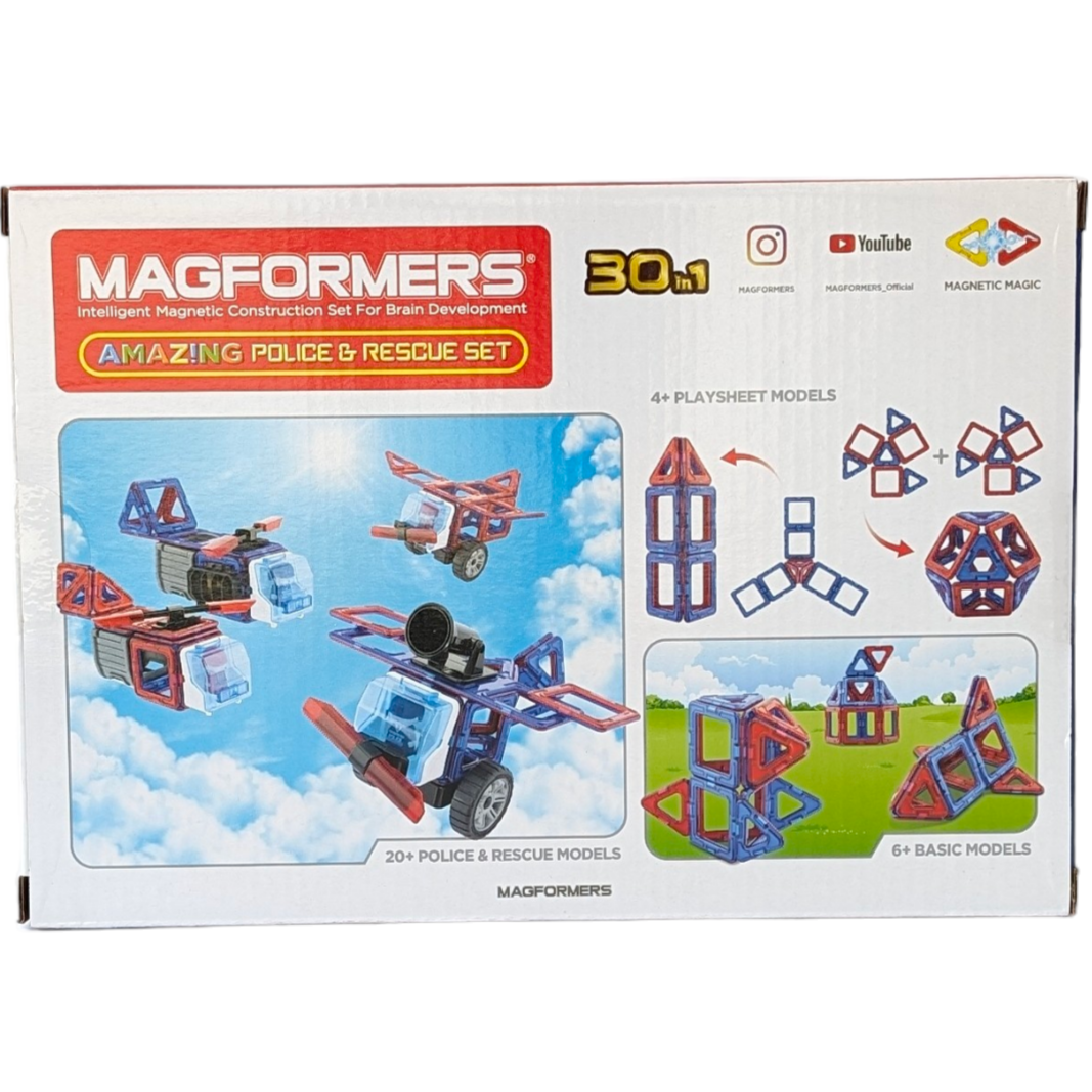 Magformers, Amazing Police & Rescue Set, STEM & Critical Thinking, Click And Create Your Own Adventure With Magformers AMAZING Police And Rescue Set! Magformers Are A Magnetic Construction Toy Where The Possibilities Are Endless. Take Off In The Helicopter And Spot The Bad Guys From The Sky Or Put The Fire Out With A Fire Rescue Truck. This 26 Piece Set Comes 17 Magnetic Pieces, 1 Police Figure, 1 Fire Rescue Figure, An Emergency Vehicle Light Bar And Much More To Keep The City Safe. Great For Children Aged