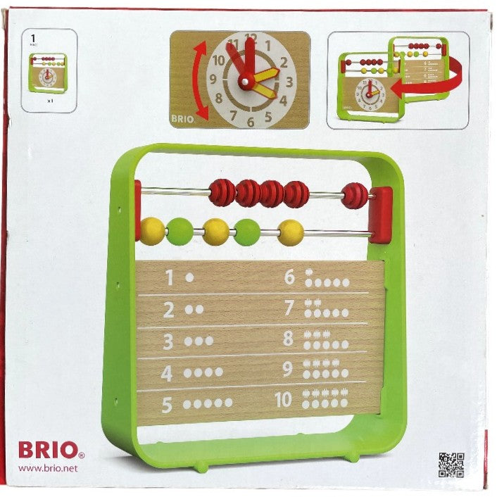 BRIO, Abacus With Clock, STEM & Critical Thinking, Classic toy for an early and playful introduction to numbers, counting and learning to tell time. Made of beech-wood and plastic, with ten colorful beads and a clock with moveable hands. This is a truly toy to keep as your child grows. BRIO creates innovative, high-quality and well-designed toys with clean, simple designs that spark children's creativity and imagination while encouraging and supporting each stage of their development. 