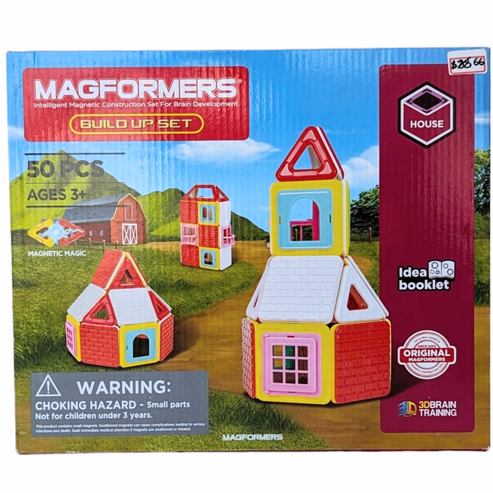 Magformers, Build Up Set - 50 Pieces, STEM & Critical Thinking, Construct Buildings From 2D To 3D With Magformers Build Up 50Pc Set. Use Magformers Pull-Up Building Technique To Create Cabins, Towers And Apartments. Clip In Balconies, Windows And Bricks And Create Your Own Stories.

Follow Along With The Idea Sheet To Reassemble Your Magformers Into 6 Different Buildings. All Magformers Are Compatible And The Possibilities Are Endless!