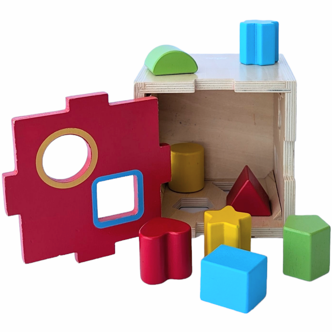 Addo Woodlets, Shape Sorter, Cognitive & Motor Skills, Encourage little ones to learn, laugh and play with the Woodlets Shape Sorter.

Watch as they match the differently shaped and colored blocks with the correct holes during endless playtime fun, with the vivid and bright colors appealing to your child's visual senses.

Not only will they have hours of fun, the Woodlets Shape Sorter is perfect for developing children's motor skills, hand-eye coordination and color recognition.