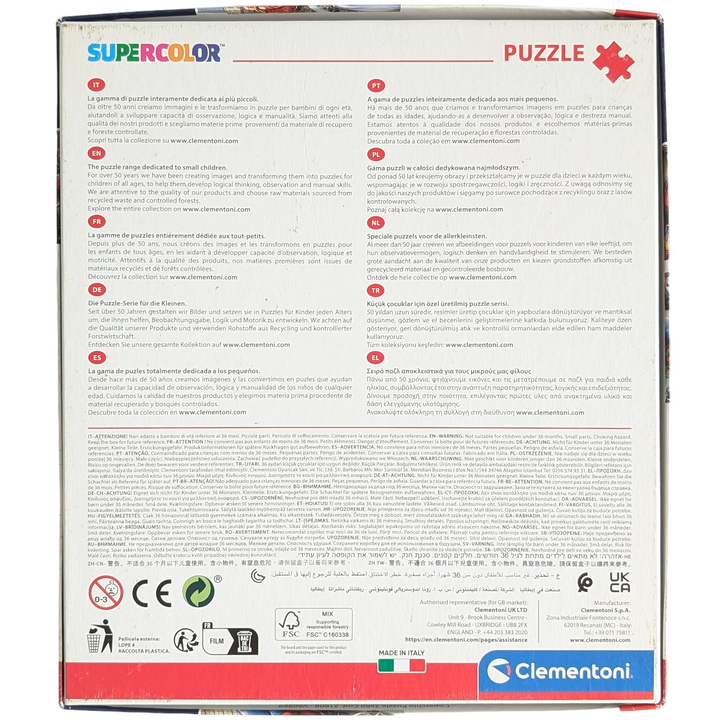 Clementoni, Marvel Spider-man 2x60 Puzzle, Cognitive & Motor Skills Development, 2 x 60-piece jigsaw puzzles Size of completed jigsaw puzzle: 27 x 19 cm A vast array of jigsaw puzzles specially designed for kids to help them hone their powers of observation as well as their logical and manual skills. Captivating images with vibrant appealing colours, depicting children's most beloved characters for hours of fun with friends and family. Acutely attuned to the importance of environmental awarenes