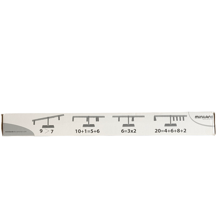 Miniland, Math Balance Activity Pack, STEM & Critical Thinking , These support the logic and development of fundamental mathematical operations. each having ten hangers, numbered arms, and twenty weights. functions through balance when there is a relationship of equal weight between the two arms, allowing practice to completely grasp the concepts of equation and computation. 95 cm in size is available