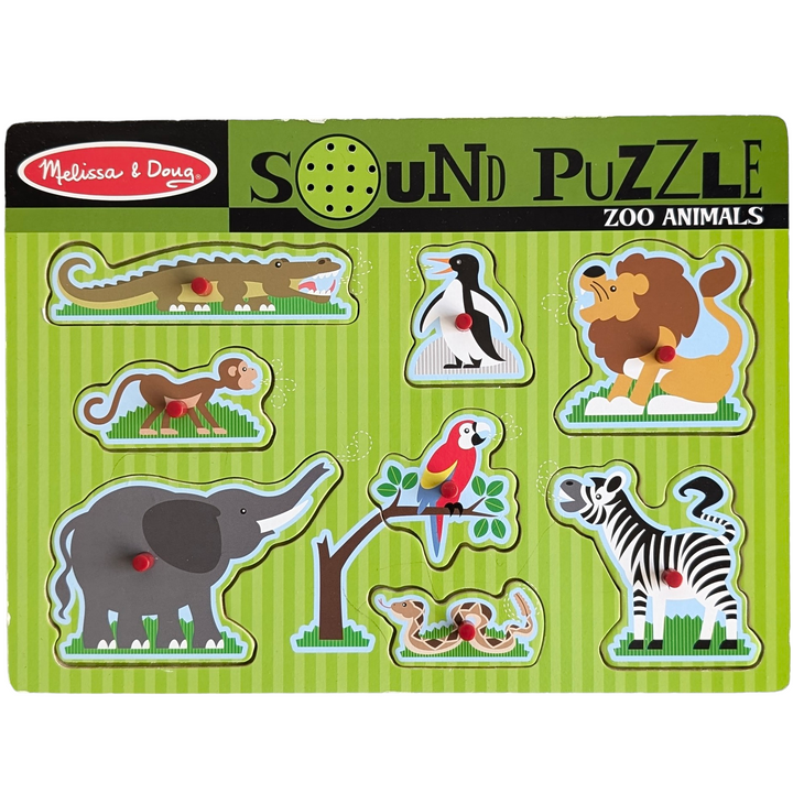 Melissa & Doug, Zoo Animals Sound Puzzle, Cognitive & Motor Skills Development 