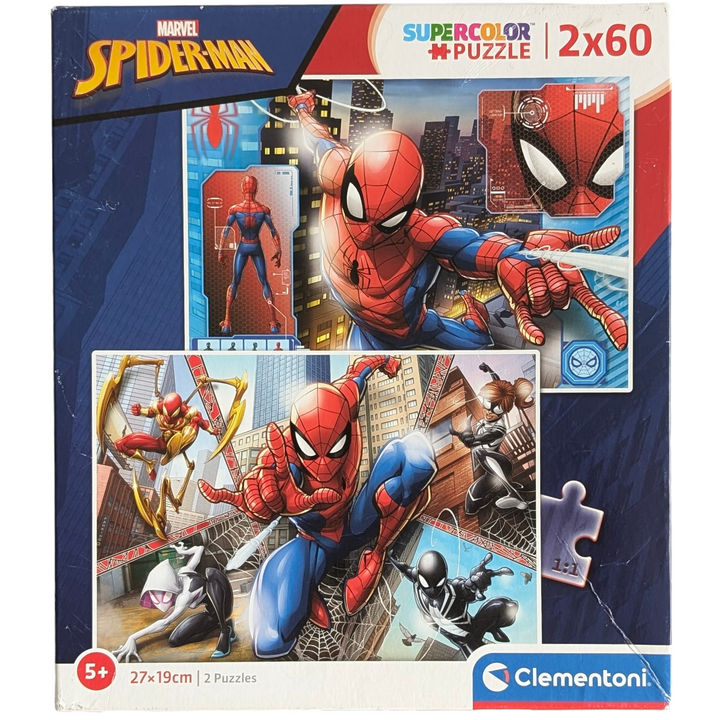 Clementoni, Marvel Spider-man 2x60 Puzzle, Cognitive & Motor Skills Development, 2 x 60-piece jigsaw puzzles Size of completed jigsaw puzzle: 27 x 19 cm A vast array of jigsaw puzzles specially designed for kids to help them hone their powers of observation as well as their logical and manual skills. Captivating images with vibrant appealing colours, depicting children's most beloved characters for hours of fun with friends and family. Acutely attuned to the importance of environmental awarenes