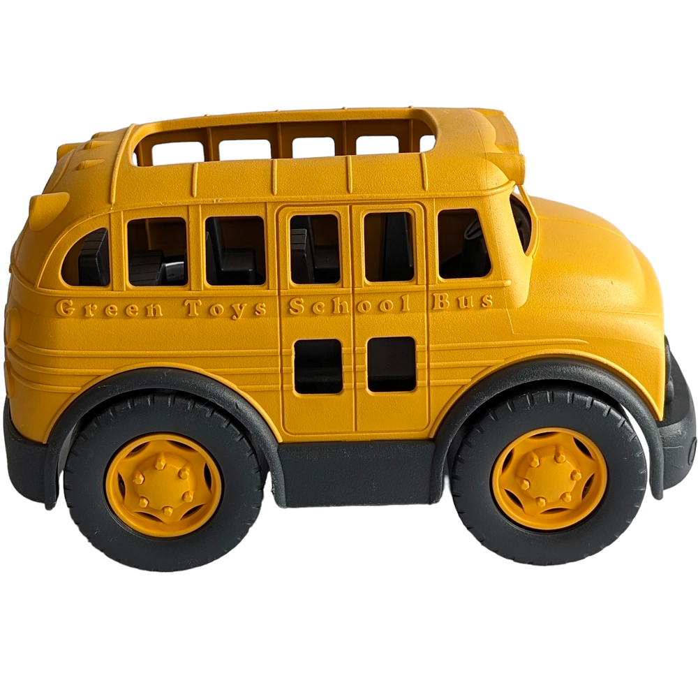 Green Toys, School Bus, Creative & Imaginative Play, School's in session with the planet's favorite new kid in class - the Green Toys™ School Bus! Made in the USA from 100% recycled plastic that saves energy and reduces greenhouse gas emissions, this sturdy bus is ready to be loaded up for an earth-friendly ride to the classroom, a field trip, or whatever excursion little scholars see fit. 